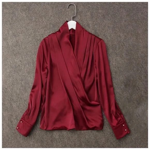 Silky Soft Draping Blouse Top - Picture 4 of 9